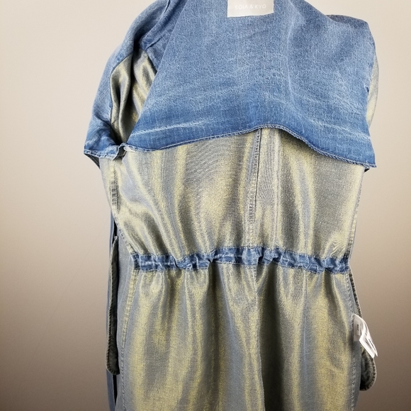 SOIA & KYO Stefie Denim Jacket w/Draped Collar-S - Picture 9 of 11